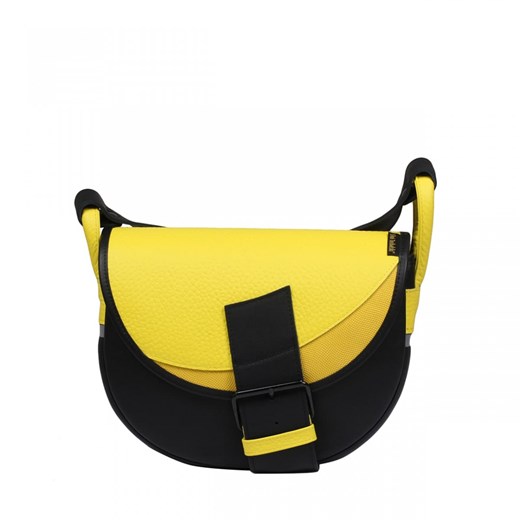 czarna z żółtą klapą damska torebka listonoszka skórzana na ramię Fr ze sklepu Słoń Torbalski w kategorii Listonoszki - zdjęcie 187694879