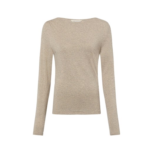 Msch Copenhagen Damska koszulka z długim rękawem z wełną - MSCHMelisse Kobiety Sztuczne włókno kitt marmurkowy ze sklepu vangraaf w kategorii Bluzki damskie - zdjęcie 187695138