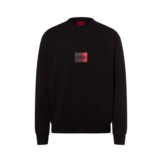 HUGO Bluza męska - Danotop Mężczyźni Bawełna czarny jednolity ze sklepu vangraaf w kategorii Bluzy męskie - zdjęcie 187695147
