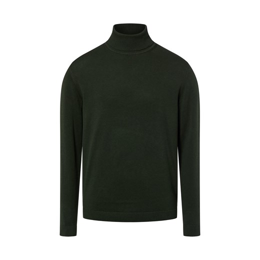 Finshley & Harding Męski sweter z dzianiny z zawartością kaszmiru Mężczyźni Bawełna oliwkowy jednolity ze sklepu vangraaf w kategorii Swetry męskie - zdjęcie 187695156