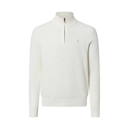 Polo Ralph Lauren Troyer męski Mężczyźni Bawełna biały jednolity ze sklepu vangraaf w kategorii Swetry męskie - zdjęcie 187695165