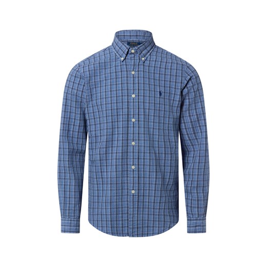 Polo Ralph Lauren Męska koszula casualowa - Custom Fit Mężczyźni Modern Fit Bawełna niebieski w kratkę ze sklepu vangraaf w kategorii Koszule męskie - zdjęcie 187695168