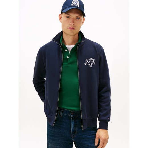 Tommy Hilfiger Bluza męska Mężczyźni Bawełna granatowy jednolity ze sklepu vangraaf w kategorii Bluzy męskie - zdjęcie 187695189