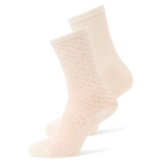 BOSS Skarpety 2-pak - RS BMono Net Kobiety écru jednolity ze sklepu vangraaf w kategorii Skarpetki damskie - zdjęcie 187695209