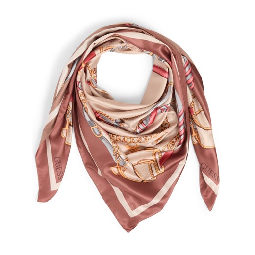 GUESS Szalik damski Kobiety brązowy wzorzysty ze sklepu vangraaf w kategorii Szaliki i chusty damskie - zdjęcie 187695216