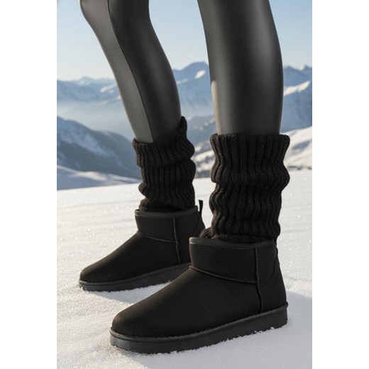 Czarne Krótkie Śniegowce Zozaline ze sklepu born2be.pl w kategorii Śniegowce damskie - zdjęcie 187696567