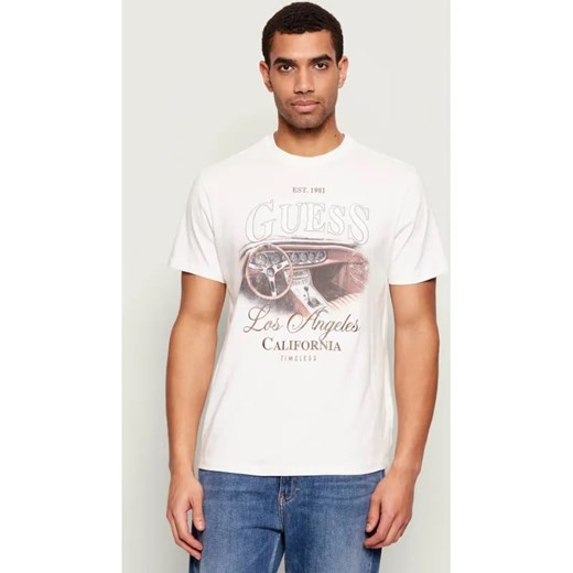 GUESS T-shirt SATIN | Regular Fit ze sklepu Gomez Fashion Store w kategorii T-shirty męskie - zdjęcie 187696998