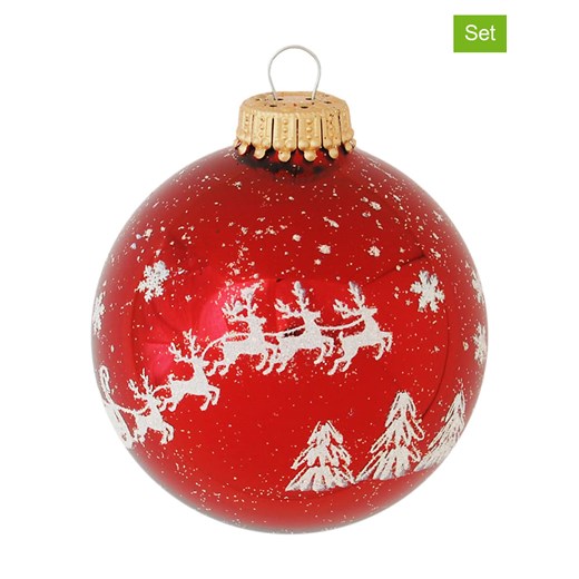 Krebs Glas Lauscha Bombki (4 szt.) w kolorze czerwonym - Ø 7 cm ze sklepu Limango Polska w kategorii Dekoracje bożonarodzeniowe - zdjęcie 187698309