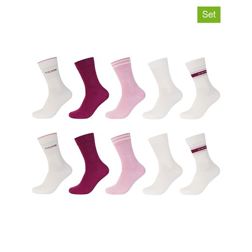 s.Oliver Skarpety (10 par) w kolorze biało-różowo-ciemnoczerwonym ze sklepu Limango Polska w kategorii Skarpetki męskie - zdjęcie 187698377