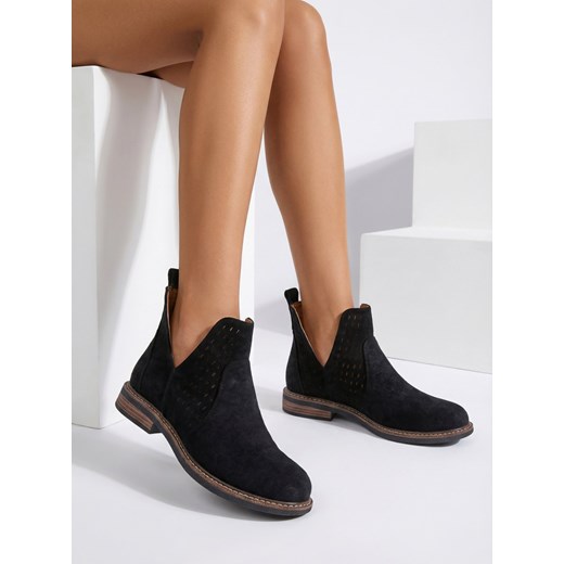 Royalfashion Botki damskie eko zamszowe Ovilla ze sklepu royalfashion.pl w kategorii Botki - zdjęcie 187699057