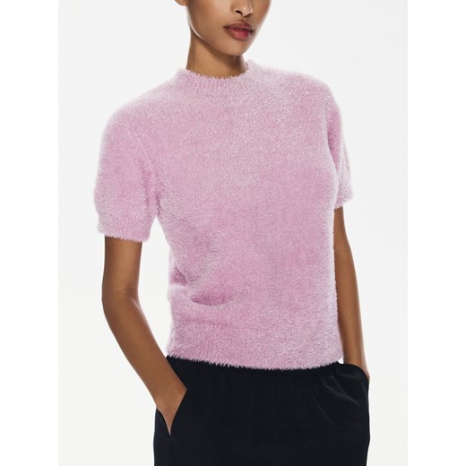 Reserved - Sweter z metaliczną nitką - różowy ze sklepu Reserved w kategorii Swetry damskie - zdjęcie 187699418