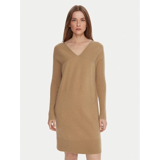 United Colors Of Benetton Sukienka dzianinowa 1044DV02C Beżowy Relaxed Fit ze sklepu MODIVO w kategorii Sukienki - zdjęcie 187699648