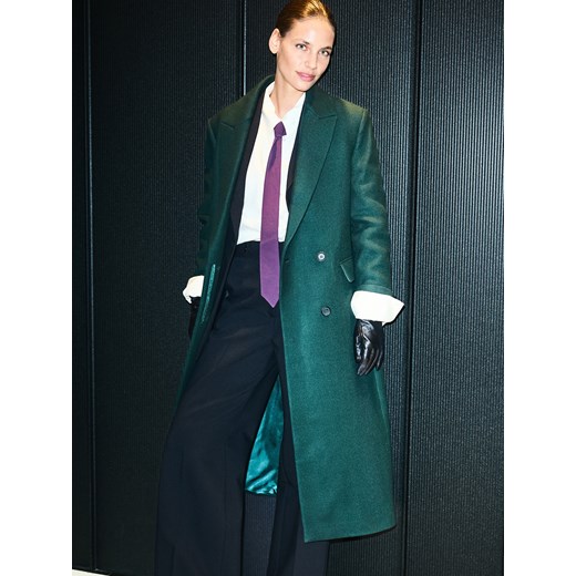 Reserved - Płaszcz z wełną Bellandi - morski ze sklepu Reserved w kategorii Płaszcze damskie - zdjęcie 187699975