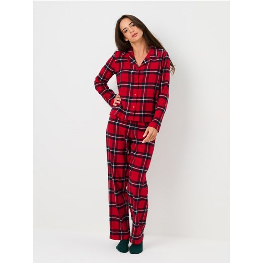 Sinsay - Bawełniana piżama dwuczęściowa w kratę - wielobarwny ze sklepu Sinsay w kategorii Piżamy damskie - zdjęcie 187700246