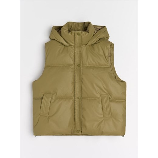 Sinsay - Kamizelka z kapturem - zielony ze sklepu Sinsay w kategorii Kamizelki damskie - zdjęcie 187700269