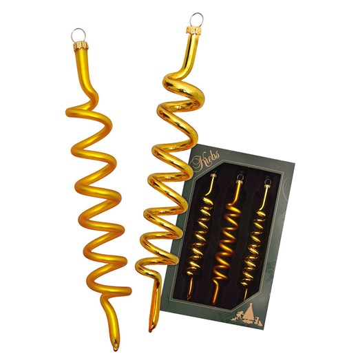 Krebs Glas Lauscha Ozdoby choinkowe (3 szt.) w kolorze złotym - wys. 14 cm ze sklepu Limango Polska w kategorii Dekoracje bożonarodzeniowe - zdjęcie 187700925