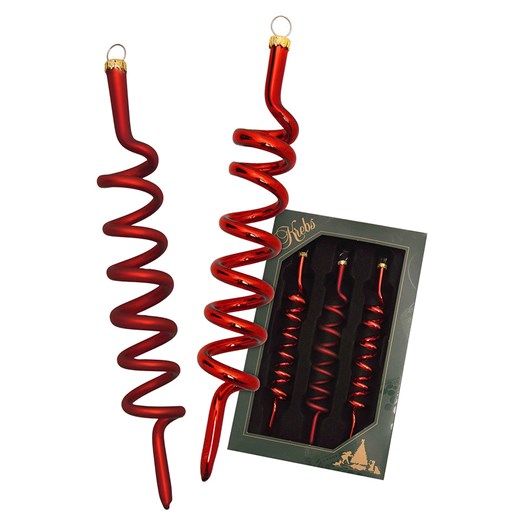 Krebs Glas Lauscha Ozdoby choinkowe (3 szt.) w kolorze czerwonym - wys. 14 cm ze sklepu Limango Polska w kategorii Dekoracje bożonarodzeniowe - zdjęcie 187700927