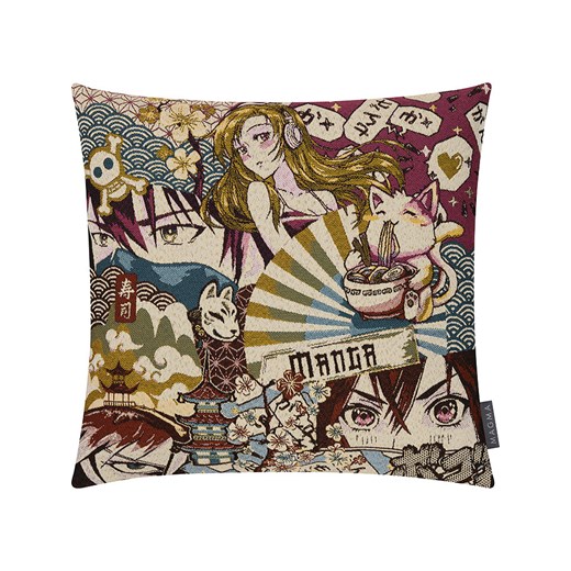 Magma Heimtex Poszewka &quot;Manga&quot; ze wzorem na poduszkę - 45 x 45 cm ze sklepu Limango Polska w kategorii Poduszki dekoracyjne - zdjęcie 187701359