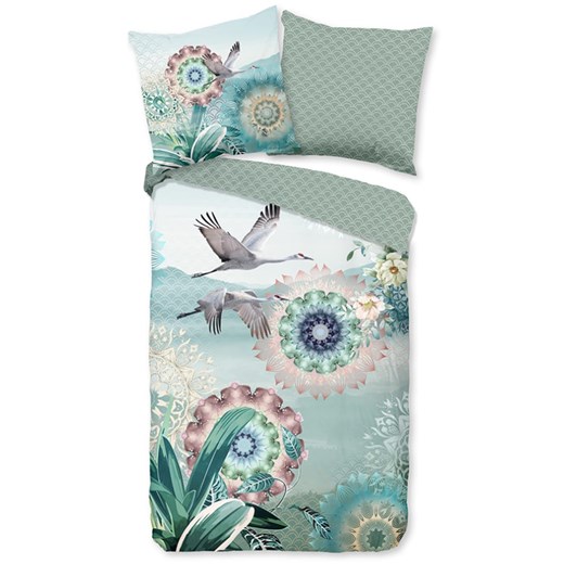 Hip Komplet pościeli satynowej &quot;Kimora&quot; w kolorze zielonym ze wzorem ze sklepu Limango Polska w kategorii Pościele - zdjęcie 187702027