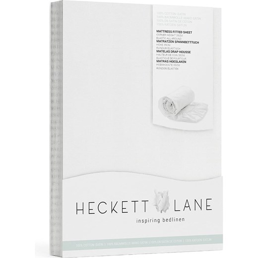 Heckett Lane Prześcieradło satynowe &quot;Elementi&quot; w kolorze białym na Heckett Lane 90x210/220 cm promocyjna cena Limango Polska