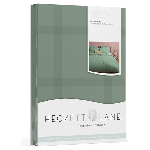 Heckett Lane Komplet pościeli satynowej &quot;Diamante&quot; w kolorze zielonym Heckett Lane 200x200 cm wyprzedaż Limango Polska