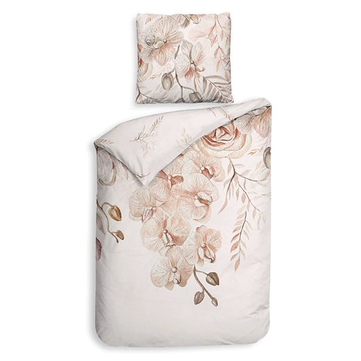 HNL Komplet pościeli satynowej &quot;Pioggia&quot; w kolorze biało-jasnoróżowym Hnl 155x220 cm okazja Limango Polska