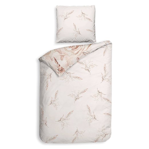 HNL Komplet pościeli satynowej &quot;Pioggia&quot; w kolorze biało-jasnoróżowym Hnl 135x200 cm wyprzedaż Limango Polska