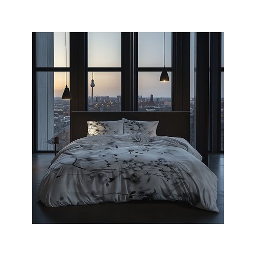 Heckett Lane Komplet pościeli satynowej &quot;Berta&quot; w kolorze jasnoszarym Heckett Lane 155x220 cm Limango Polska promocja
