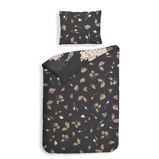 Heckett Lane Komplet pościeli satynowej &quot;Ivy&quot; w kolorze antracytowym Heckett Lane 140x220 cm Limango Polska promocyjna cena