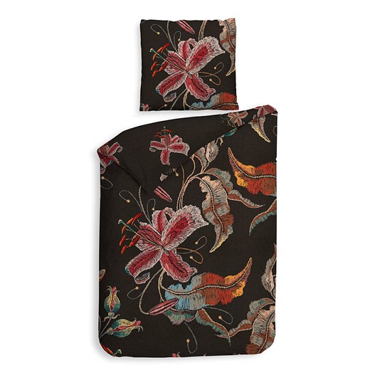 Heckett Lane Komplet pościeli satynowej &quot;Zia&quot; w kolorze czarno-różowym ze sklepu Limango Polska w kategorii Pościele - zdjęcie 187703489