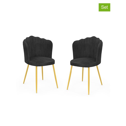 IDOMYA Factory Krzesła (2 szt.) &quot;Arielle&quot; w kolorze antracytowym - 55 x 82 x 51 cm ze sklepu Limango Polska w kategorii Meble - zdjęcie 187704208