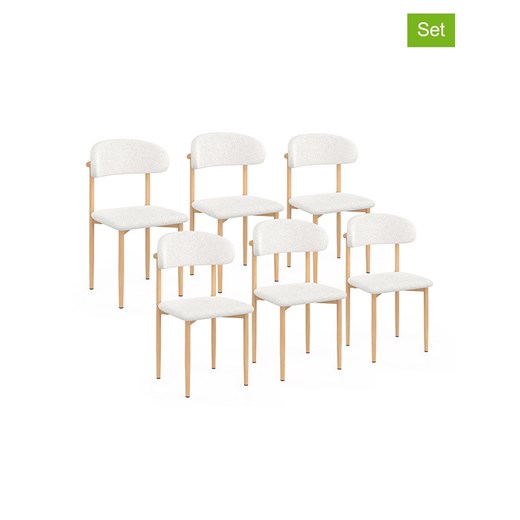 IDOMYA Factory Krzesła (6 szt.) &quot;Callisto&quot; w kolorze białym - 48 x 80 x 47 cm ze sklepu Limango Polska w kategorii Meble - zdjęcie 187704218