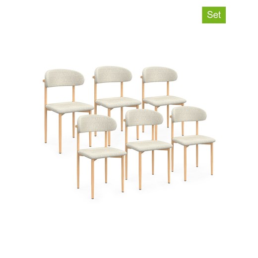 IDOMYA Factory Krzesła (6 szt.) &quot;Callisto&quot; w kolorze beżowym do jadalni - 48 x 80 x 47 cm ze sklepu Limango Polska w kategorii Meble - zdjęcie 187704225