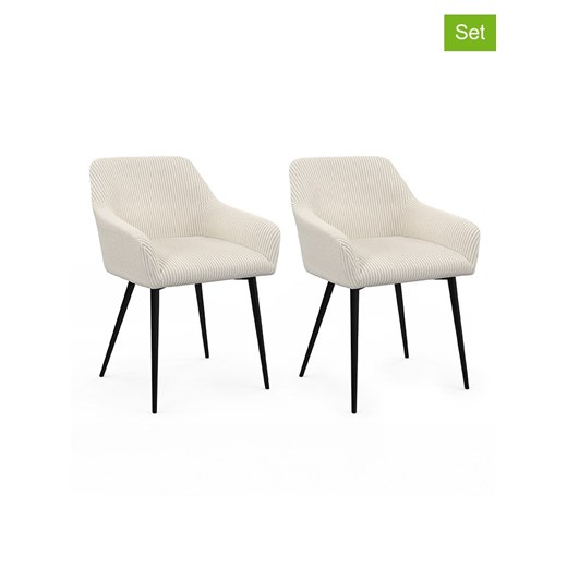 IDOMYA Factory Krzesła (2 szt.) &quot;Jenny&quot; w kolorze kremowym - 56 x 76 x 51 cm ze sklepu Limango Polska w kategorii Meble - zdjęcie 187704417