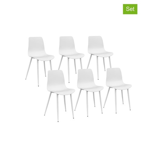 IDOMYA Factory Krzesła (6 szt.) &quot;Nala&quot; w kolorze białym - 48 x 79 x 48 cm ze sklepu Limango Polska w kategorii Meble - zdjęcie 187704535