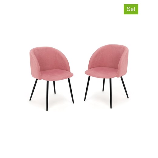IDOMYA Factory Krzesła (2 szt.) &quot;Nina&quot; w kolorze jasnoróżowym - 52 x 79 x 60 cm ze sklepu Limango Polska w kategorii Meble - zdjęcie 187704586