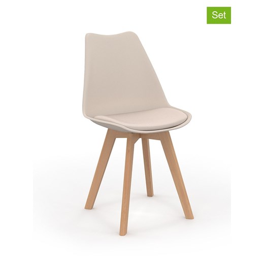 IDOMYA Factory Krzesła (2 szt.) &quot;Nordia&quot; w kolorze beżowym - 46 x 79,5 x 51 cm ze sklepu Limango Polska w kategorii Meble - zdjęcie 187704688