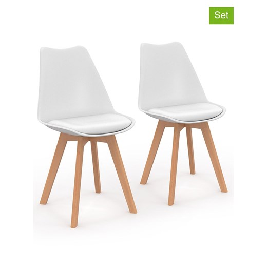 IDOMYA Factory Krzesła (2 szt.) &quot;Nordia&quot; w kolorze białym - 46 x 79,5 x 51 cm ze sklepu Limango Polska w kategorii Meble - zdjęcie 187704706