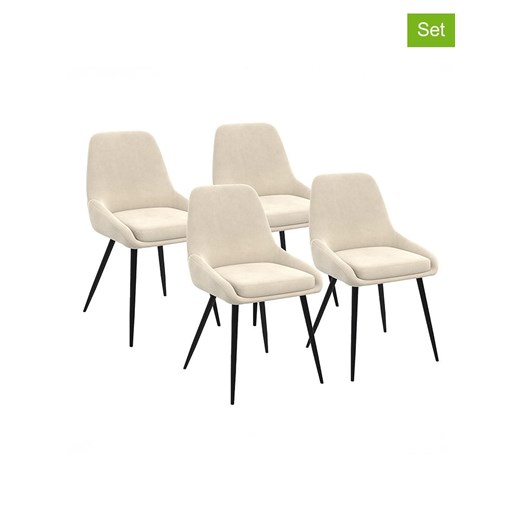 IDOMYA Factory Krzesła (4 szt.) &quot;Olivia&quot; w kolorze kremowo-czarnym - 54 x 79 x 47,5 cm ze sklepu Limango Polska w kategorii Meble - zdjęcie 187704749