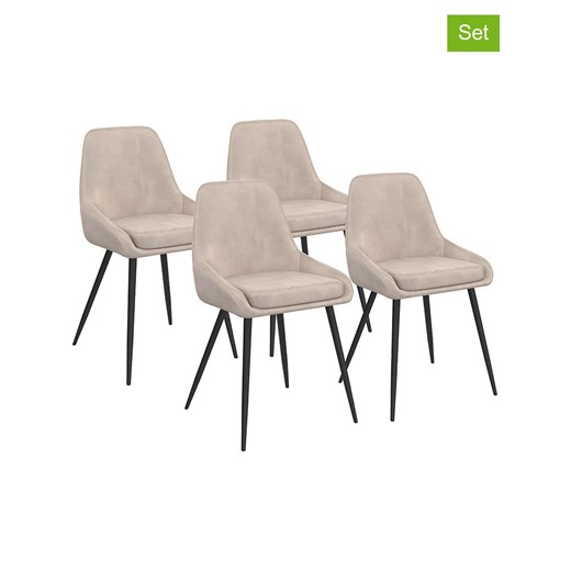 IDOMYA Factory Krzesła (4 szt.) &quot;Olivia&quot; w kolorze beżowo-czarnym - 54 x 79 x 47,5 cm ze sklepu Limango Polska w kategorii Meble - zdjęcie 187704799