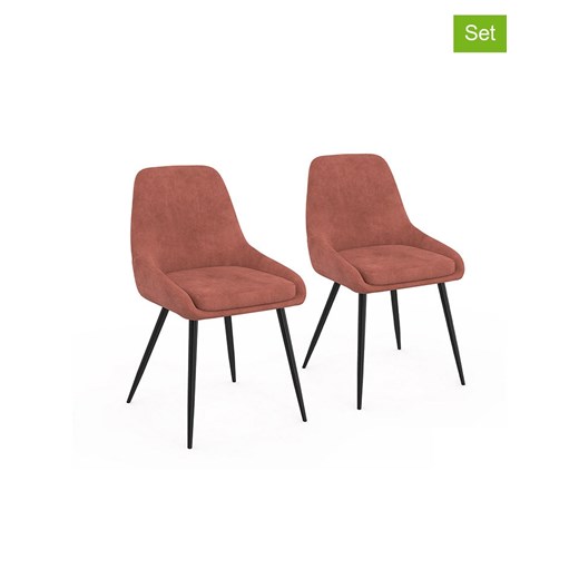 IDOMYA Factory Krzesła (2 szt.) &quot;Olivia&quot; w kolorze pomarańczowym - 47,5 x 79 x 54 cm ze sklepu Limango Polska w kategorii Meble - zdjęcie 187704807