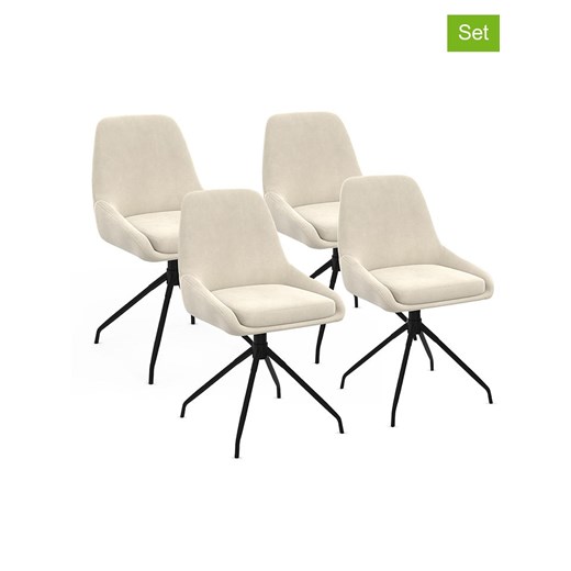 IDOMYA Factory Krzesła (4 szt.) &quot;Olivia&quot; w kolorze kremowo-czarnym - 54 x 79 x 47,5 cm ze sklepu Limango Polska w kategorii Meble - zdjęcie 187704829