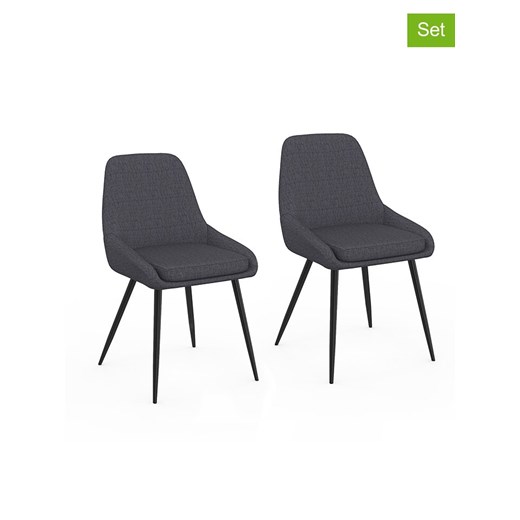 IDOMYA Factory Krzesła (2 szt.) &quot;Ornella&quot; w kolorze antracytowym - 47,5 x 79 x 54 cm ze sklepu Limango Polska w kategorii Meble - zdjęcie 187704857