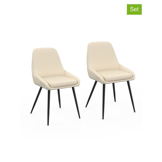 IDOMYA Factory Krzesła (2 szt.) &quot;Ornella!&quot; w kolorze beżowym - 47,5 x 79 x 54 cm ze sklepu Limango Polska w kategorii Meble - zdjęcie 187704875