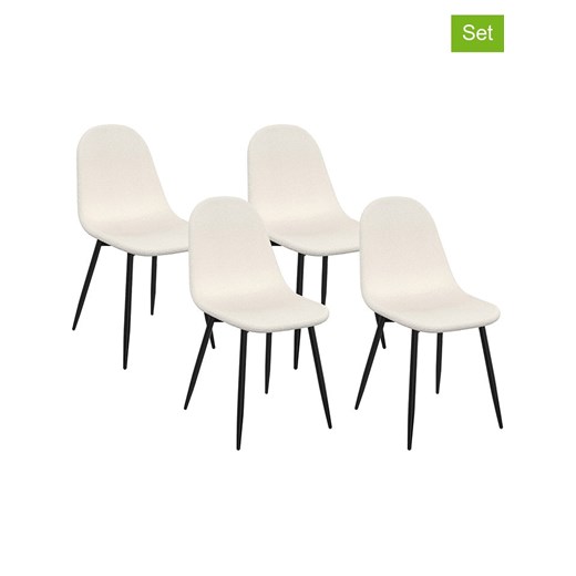 IDOMYA Factory Krzesła (4 szt.) &quot;Sofia&quot; w kolorze biało-czarnym do jadalni - 54 x 86 x 43 cm ze sklepu Limango Polska w kategorii Meble - zdjęcie 187704929