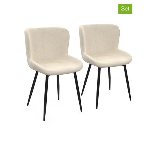 IDOMYA Factory Krzesła (2 szt.) w kolorze kremowo-czarnym do jadalni - 52 x 79 x 50 cm ze sklepu Limango Polska w kategorii Meble - zdjęcie 187704937