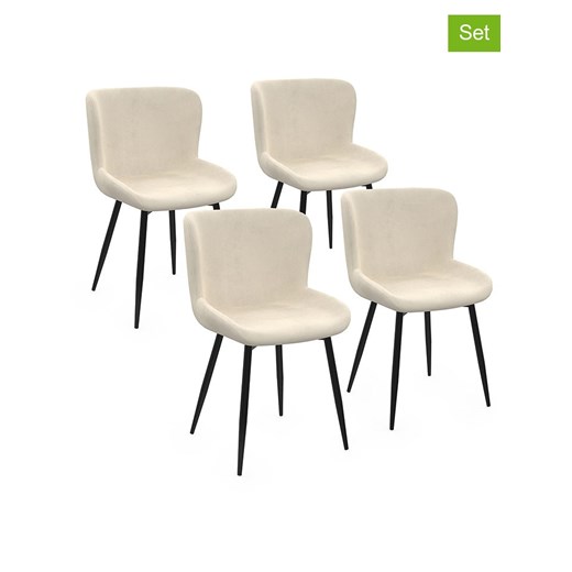 IDOMYA Factory Krzesła (4 szt.) w kolorze kremowo-czarnym do jadalni - 52 x 79 x 50 cm ze sklepu Limango Polska w kategorii Meble - zdjęcie 187704946