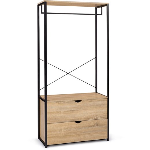 IDOMYA Essentials Garderoba &quot;Memphis&quot; w kolorze jasnobrązowo-czarnym - 80 x 167 x 40 cm ze sklepu Limango Polska w kategorii Szafy - zdjęcie 187705046