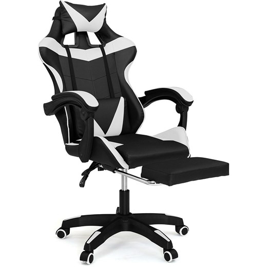 IDOMYA Essentials Krzesło biurowe w kolorze biało-czarnym - 60 x 117,5 x 64 cm ze sklepu Limango Polska w kategorii Meble - zdjęcie 187705197