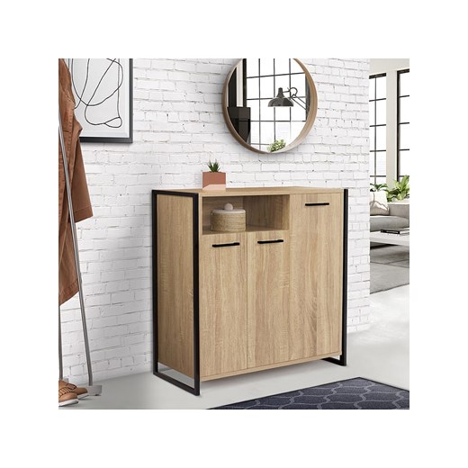 IDOMYA Essentials Szafka &quot;Alan&quot; w kolorze jasnobrązowym na buty - 73,2 x 75 x 35 cm ze sklepu Limango Polska w kategorii Szafy - zdjęcie 187705325